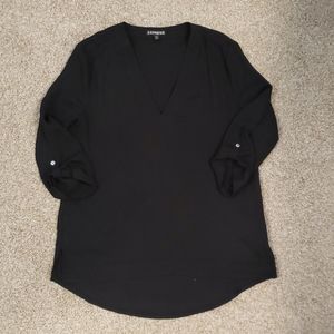 3/4 Sleeve Black Express Blouse